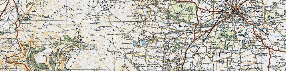 Old map of Fron-dêg in 1921