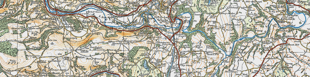 Old map of Fron Isaf in 1921