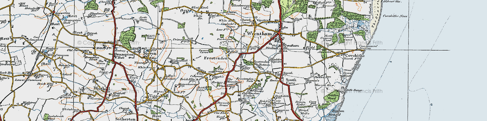 Old map of Frostenden in 1921