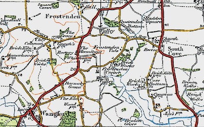 Old map of Frostenden Corner in 1921