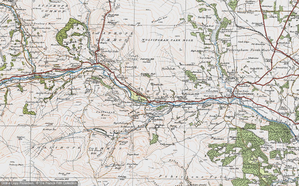 Old Map of Frosterley, 1925 in 1925
