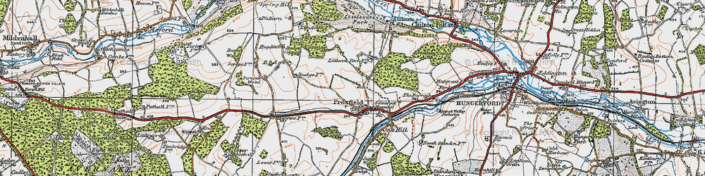Old map of Froxfield in 1919