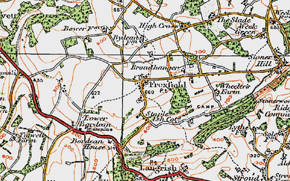 Old map of Froxfield Green in 1919