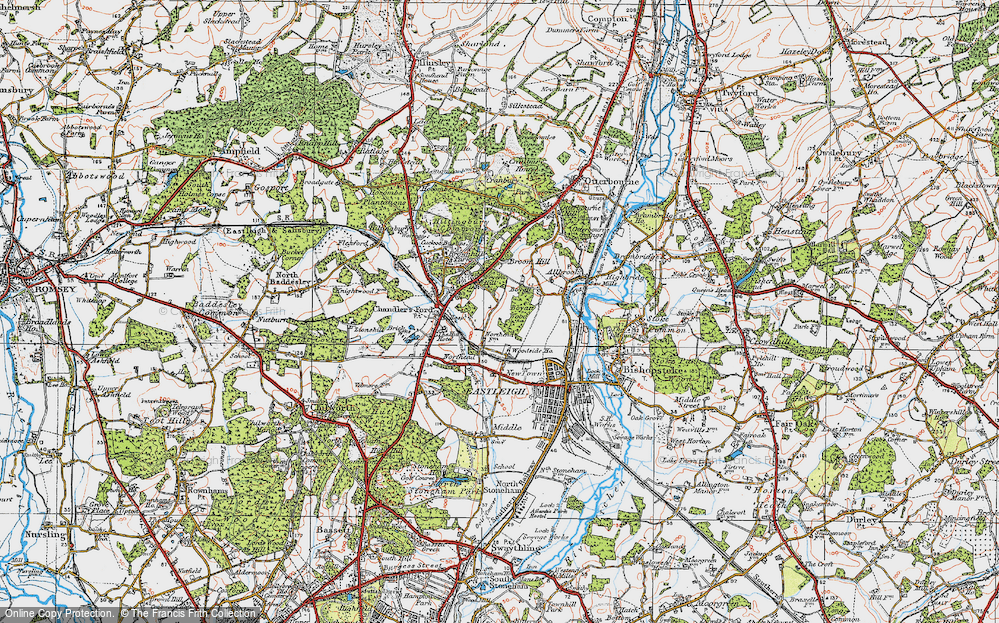 Old Map of Fryern Hill, 1919 in 1919