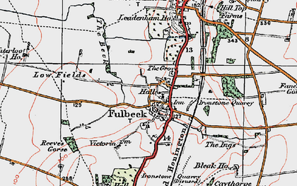 Old map of Fulbeck in 1922