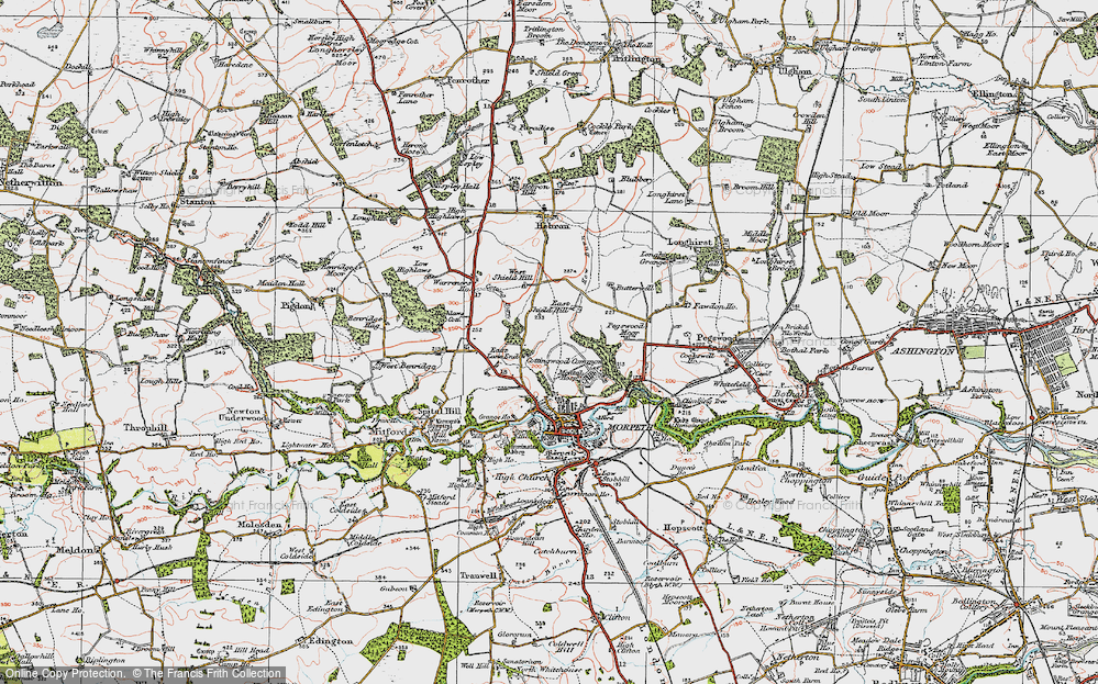 Old Map of Fulbeck, 1925 in 1925
