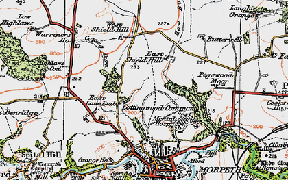 Old map of West Shield Hill in 1925