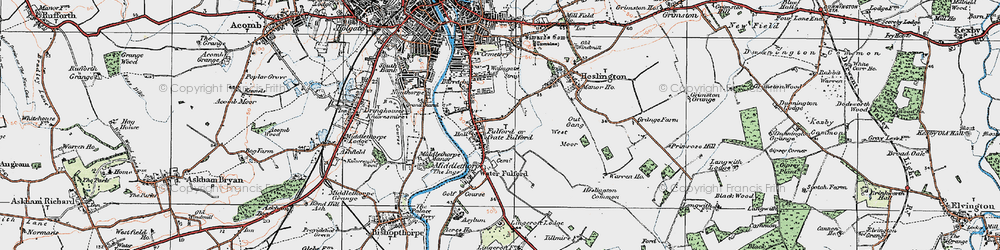 Old map of Fulford in 1924