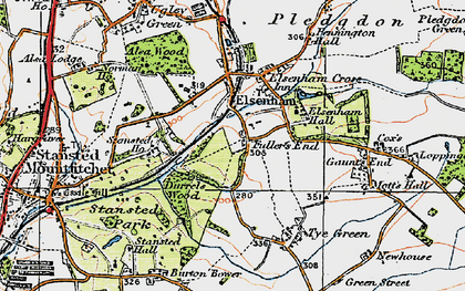 Old map of Fuller's End in 1919