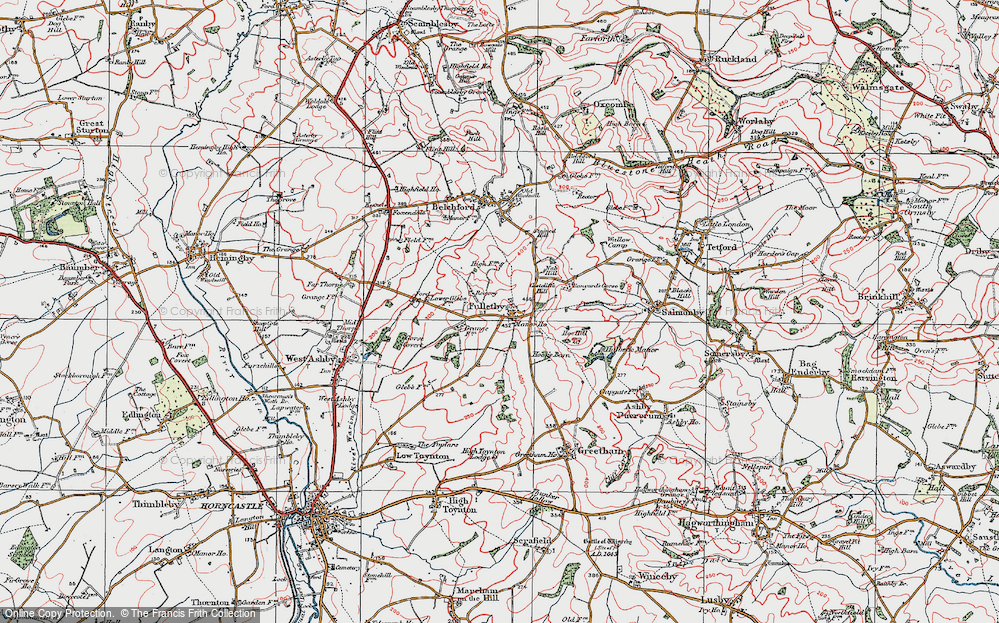 Old Map of Fulletby, 1923 in 1923