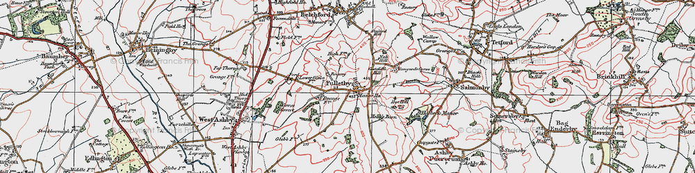 Old map of Fulletby in 1923