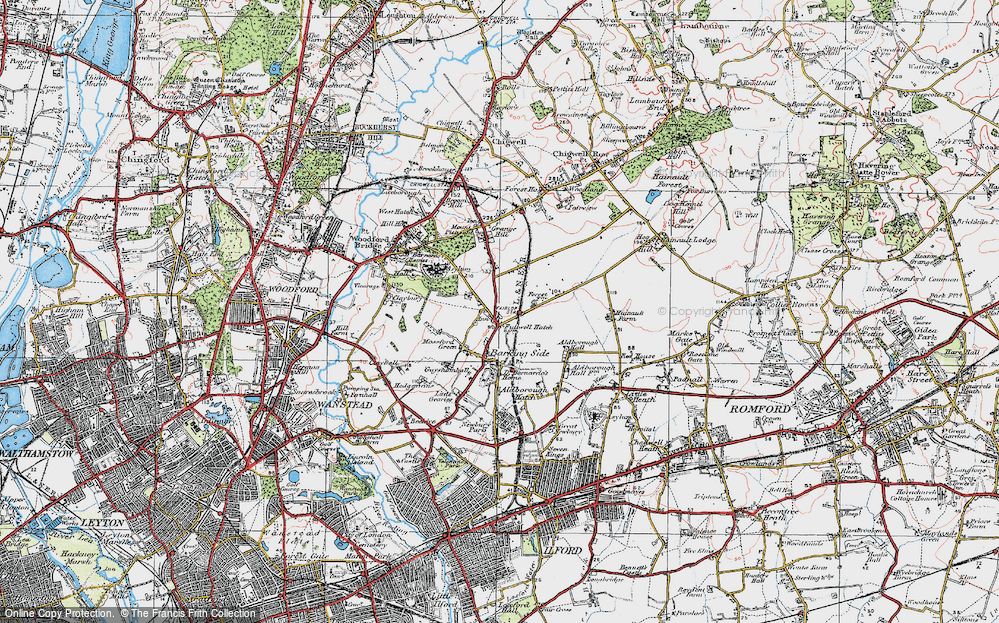 Old Map of Fullwell Cross, 1920 in 1920