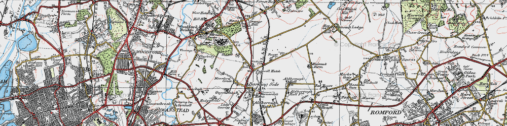 Old map of Fullwell Cross in 1920