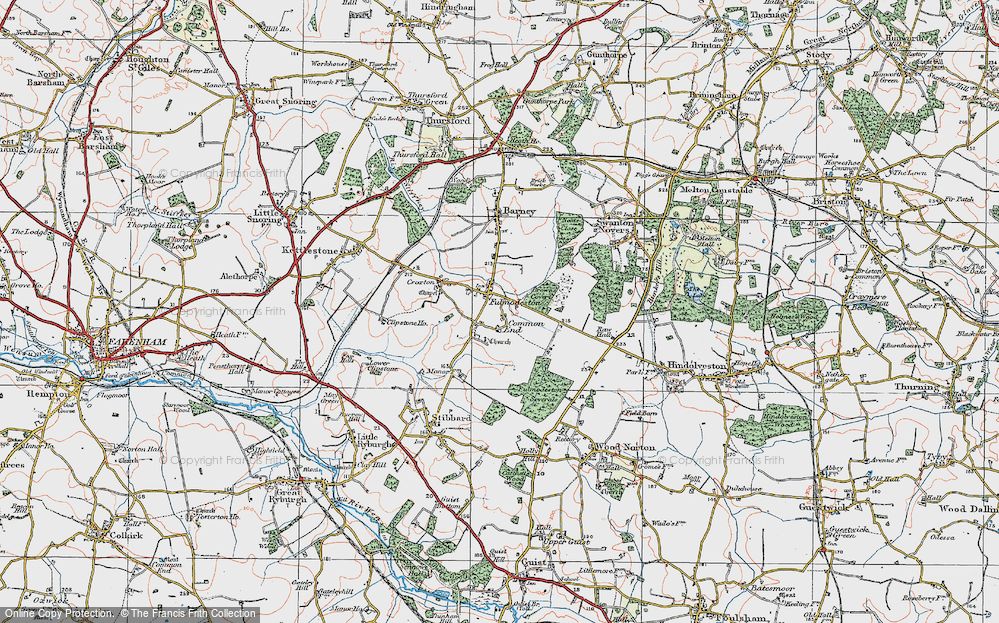 Old Map of Fulmodeston, 1921 in 1921