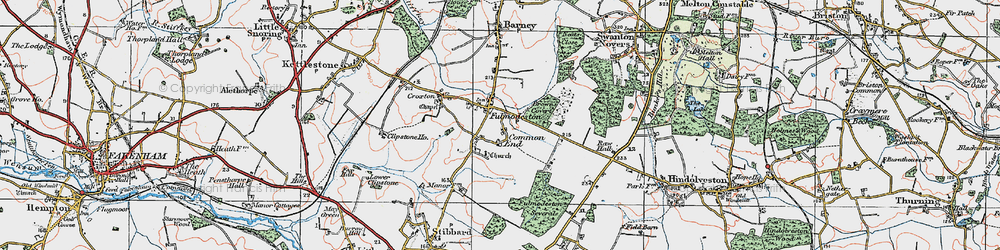 Old map of Fulmodeston in 1921
