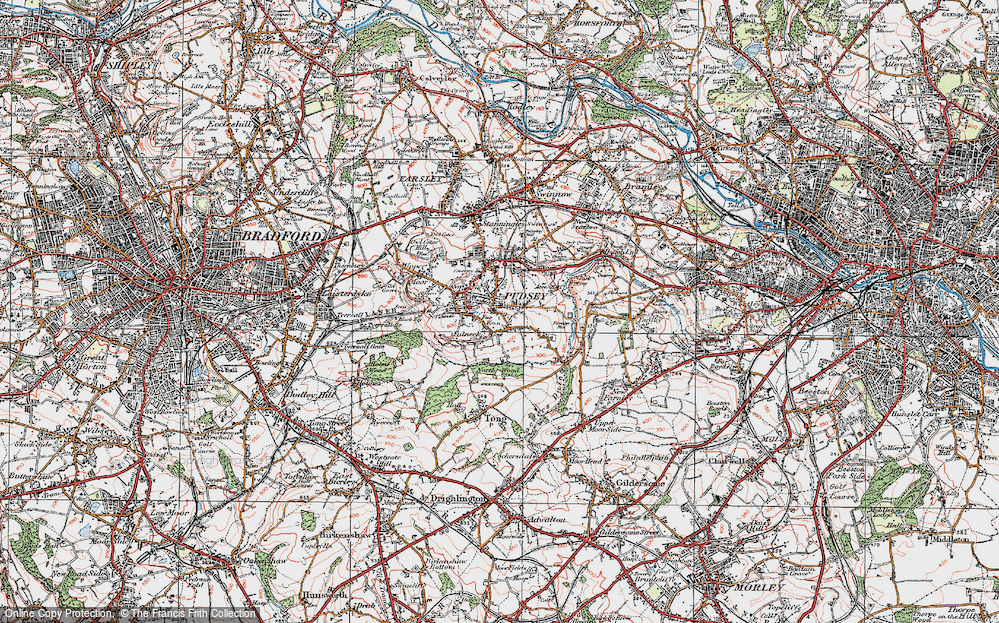 Old Map of Fulneck, 1925 in 1925