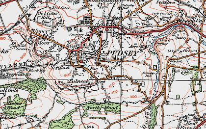 Old map of Fulneck in 1925