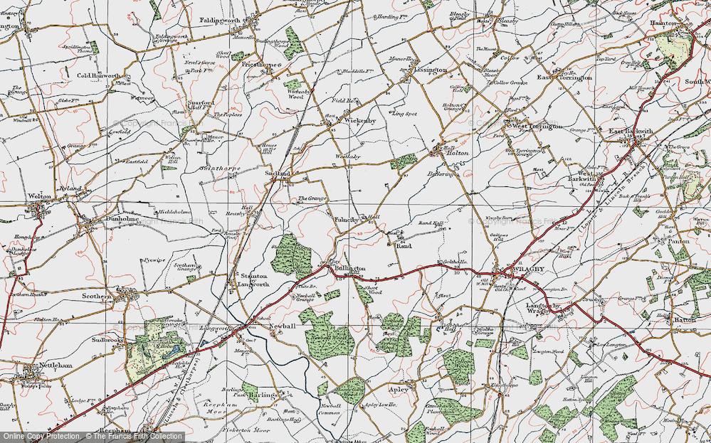 Old Map of Fulnetby, 1923 in 1923