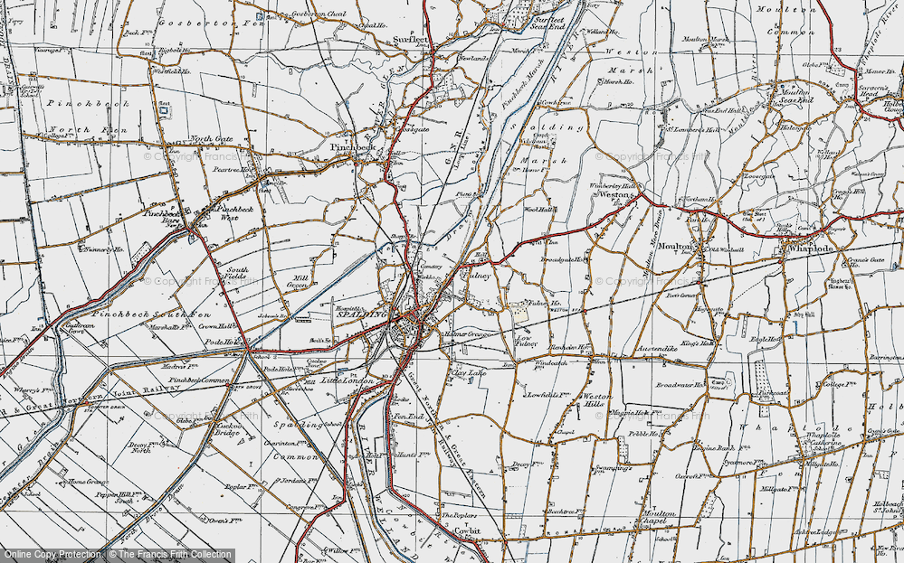 Old Map of Fulney, 1922 in 1922