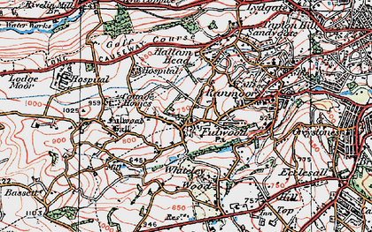 Old map of Fulwood in 1923