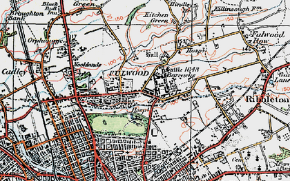 Old map of Fulwood in 1924