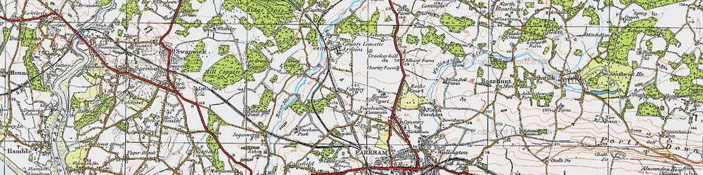 Old map of Funtley in 1919