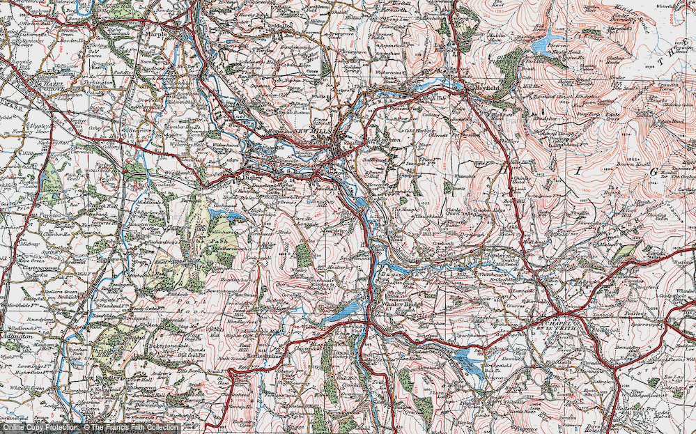 Old Map of Furness Vale, 1923 in 1923