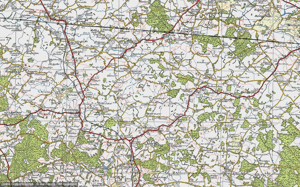 Old Map of Further Quarter, 1921 in 1921