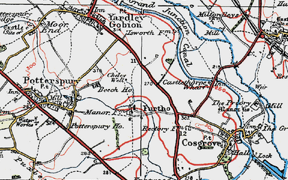 Old map of Furtho in 1919