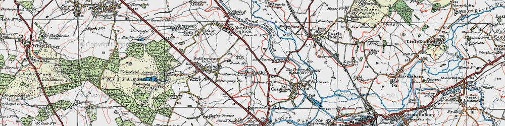 Old map of Furtho in 1919