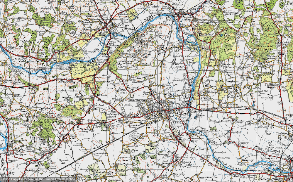 Old Map of Furze Platt, 1919 in 1919