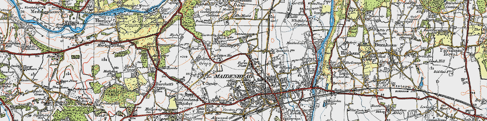 Old map of Furze Platt in 1919
