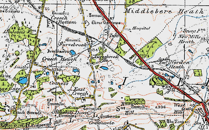 Old map of Furzebrook in 1919