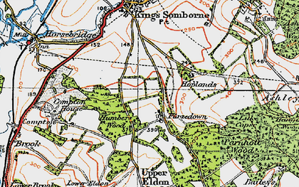 Old map of Furzedown in 1919