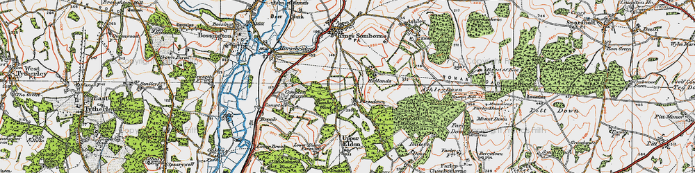 Old map of Furzedown in 1919