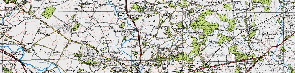 Old map of Furzehill in 1919