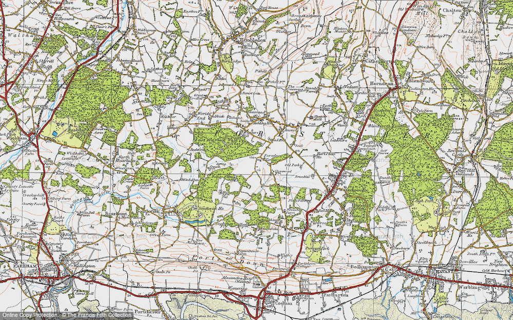 Old Map of Furzeley Corner, 1919 in 1919