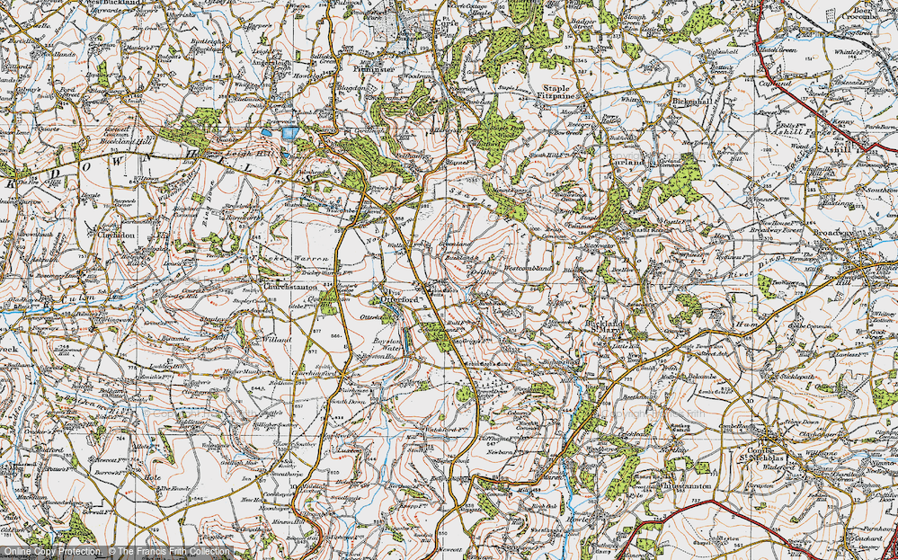 Old Map of Fyfett, 1919 in 1919