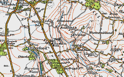 Old map of Fyfett in 1919