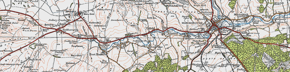 Old map of Fyfield in 1919