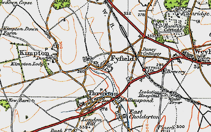 Old map of Fyfield in 1919