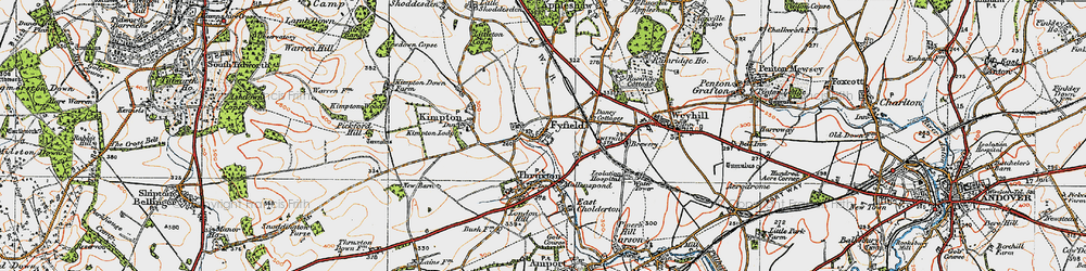 Old map of Fyfield in 1919
