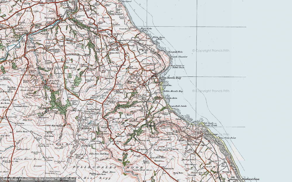 Old Map of Historic Map covering Kale Croft in 1925