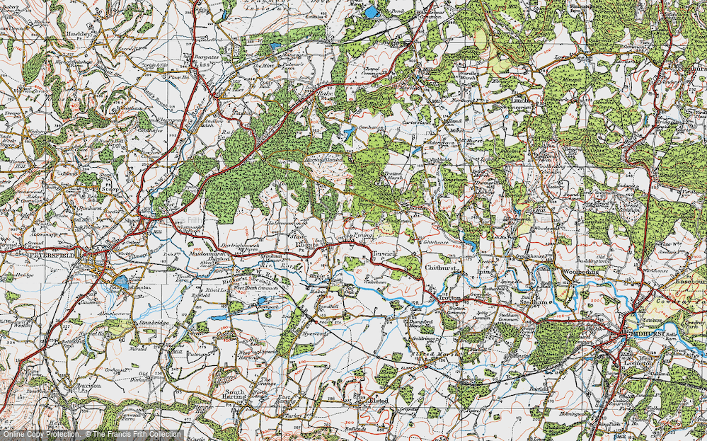 Old Map of Fyning, 1919 in 1919
