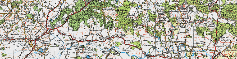 Old map of Fyning in 1919