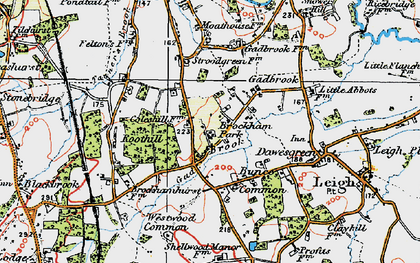 Old map of Gadbrook in 1920