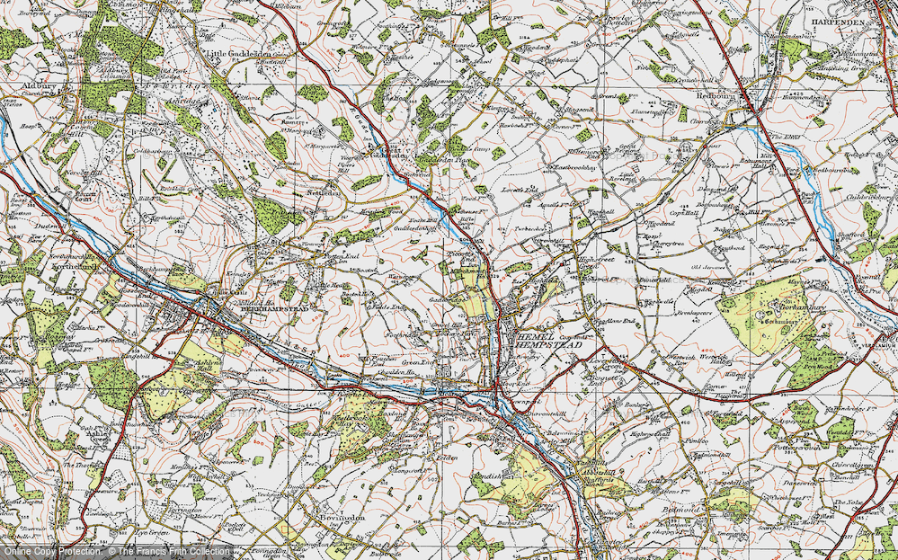 Old Map of Gadebridge, 1920 in 1920