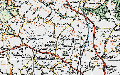 Old map of Gadlas in 1921