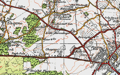 Old map of Gadshill in 1921