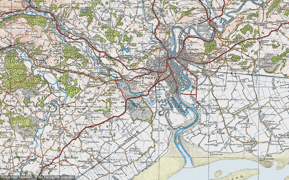 Old Map of Gaer, 1919 in 1919